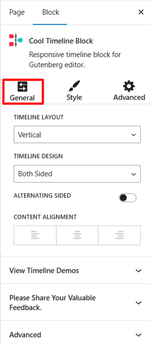 general settings