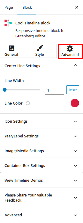 advance settings